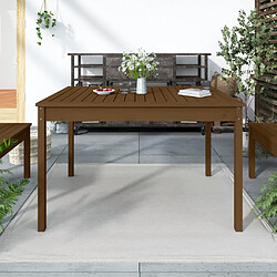 vidaXL Table de jardin marron miel 121x82,5x76 cm bois massif de pin