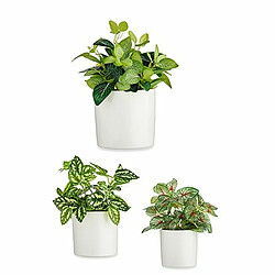 Ibergarden Set de pots Ø 14 cm Ø 22 cm Ø 17 cm Cylindre 3 Pièces Blanc