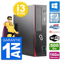 PC Fujitsu Esprimo D556 DT Intel i3-6100 RAM 16Go Disque 500Go Windows 10 Wifi - Occasion