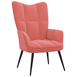 Maison Chic Chaise de relaxation | Fauteuil relax avec repose-pied Rose Velours -GKD53162 pas cher