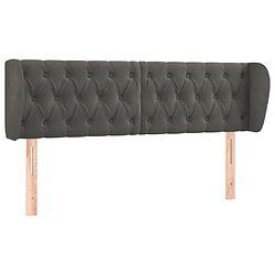 Maison Chic Tête de lit scandinave avec oreilles,meuble de chambre Gris foncé 163x23x78/88 cm Velours -MN68365