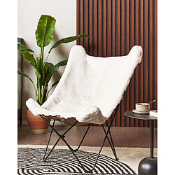 Beliani Fauteuil NYBRO Fourrure synthétique Blanc