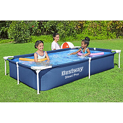 Piscine Démontable Rectangulaire Bestway Steel Pro 221x150x43 cm Capacité de 1.200 Litres Couleur Bleu