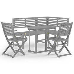 Maison Chic Mobilier de bistro et chaises de jardin 4 pcs Bois d'acacia solide Gris -GKD514649