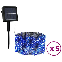 vidaXL Lampes solaires 5 pcs 5x200 LED Bleu Intérieur Extérieur