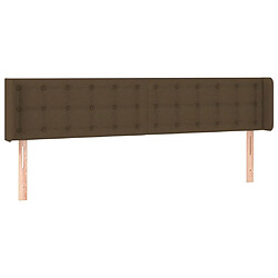 vidaXL Tête de lit avec oreilles Marron Foncé 183x16x78/88 cm Tissu