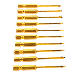 10 Pièces Fendue Hex Tige Céramique Carreaux de Foret de Verre Rapide Bit Set 3mm