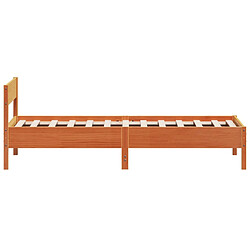 Acheter Vidaxl Cadre de lit avec tête de lit cire marron 75x190 cm bois de pin