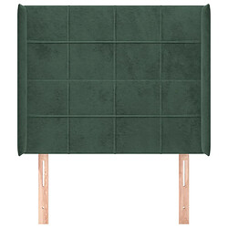 Avis Maison Chic Tête de lit moderne avec oreilles pour chambre - Décoration de lit Vert foncé 93x16x118/128 cm Velours -MN92658