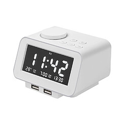 Multifonctionnel Réveil Numérique USB Hôtel Radio Horloge EU Blanc pas cher