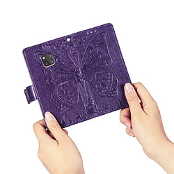 Wewoo Housse Coque Étui en cuir à rabat horizontal Butterfly Love Flowers pour Huawei Mate 20 Proavec support et emplacements de cartes et porte-monnaie violet foncé