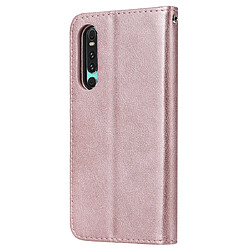 Avis Wewoo Housse Étui Coque Pour Huawei P30 de protection à rabat horizontal de couleur unie avec support et fentes cartes et portefeuille et cadre photo et lanière or rose