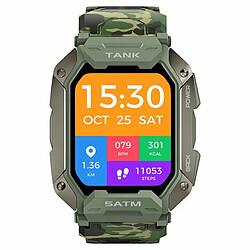 Kospet Tank M1 Outdoor Smart Watch 380Mah Batterie 5Atm Étanche Bluetooth Sports Smartwatch Vert