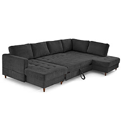 Acheter Lisa Design Anna - canapé panoramique d'angle droit 7 places convertible avec coffre en velours texturé