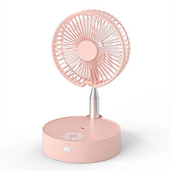 (Rose) Humidification Télescopique sans Fil de Jet de Plancher de Ventilateur de Bureau Portatif de Mini Muet avec la Veilleuse pour le Bureau à Domicile