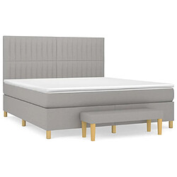 vidaXL Sommier à lattes de lit avec matelas Gris clair 160x200cm Tissu