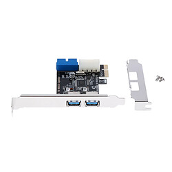 Acheter Convertisseur D'adaptateur de Carte D'extension 2Pcs PCI-E Vers Double USB 19 Broches