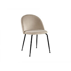 Avis Vente-Unique Lot de 2 chaises en velours et acier inoxydable noir - Beige - MELBOURNE