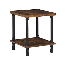 Beliani Table de chevet Table d'appoint Bois foncé VERIL