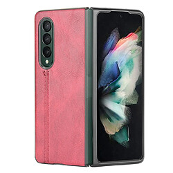 Coque en TPU + PU ligne de couture rouge pour votre Samsung Galaxy Z Fold3 5G