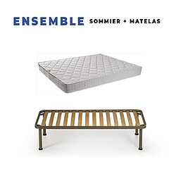 King Of Dreams Matelas Tissu Ignifuge 90x200 + Sommier Démonté + Pieds Offerts - Hauteur 25 cm - Confort Très Ferme - Mousse Extrêmement Durable Poli Lattex Brevettée - Anti feu