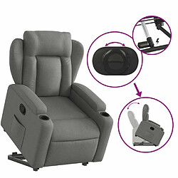 Maison Chic Fauteuil Relax pour salon, Fauteuil inclinable Gris foncé Tissu -GKD85388 pas cher