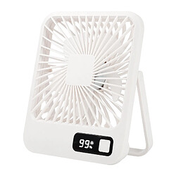 (Blanc) Nouveau Ventilateur De Bureau à Affichage Numérique Ultra-Mince, Charge Usb Portable Silencieuse Pour La Maison