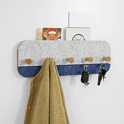 SoBuy FHK16-B Porte-Manteau Mural Porte-Serviette Penderie Patère Murale avec 5 Crochets en Bambou et Feutre pour Vestibule, Entrée