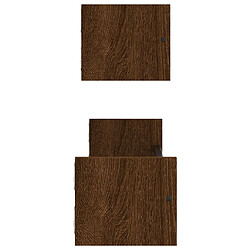 Acheter vidaXL Étagères murales avec barres 2 pcs chêne marron 60x16x14 cm