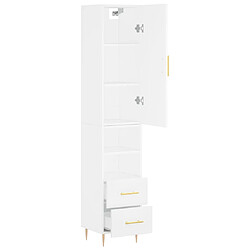 Avis vidaXL Buffet haut Blanc 34,5x34x180 cm Bois d'ingénierie