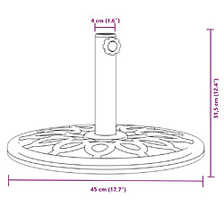 vidaXL Base de parasol pour mâts Ø38 / 48 mm 12 kg rond pas cher