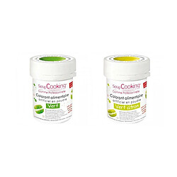 Scrapcooking 2 colorants alimentaires en poudre - vert citron-vert