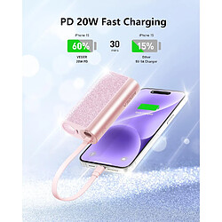 SANAG Power Bank 20 W Pd Petit Mais Puissant, 10 000 Mah, Batterie Externe Avec Câble Apple Bi-Directionnel Intégré Vers Usb C, 1 X Usb-C, Batterie Externe De Téléphone Portable Avec Led Compatible pas cher