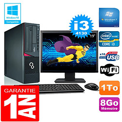 PC Fujitsu Esprimo E720 E85+ SFF I3-4130 RAM 8 Go Disque 1 To Wifi W7 Ecran 19" - Occasion