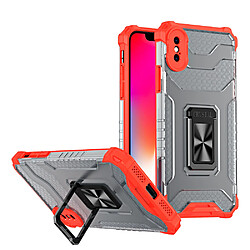 Ozzzo crystal ring coque kickstand tough rugged cover pour iphone xs / iphone x rouge