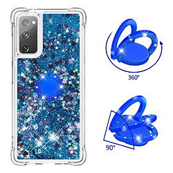 Coque en TPU motif de sables mouvants à paillettes avec béquille Coeurs bleus pour votre Samsung Galaxy S20 FE 4G/5G/S20 Fan Edition 4G/5G