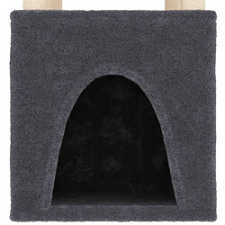 Acheter Helloshop26 Arbre à chat meuble tour grimper jouet grattage grattoir escalade plateforme avec griffoirs en sisal foncé 147 cm gris 02_0022666