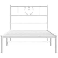 Acheter Maison Chic Lit adulte - Cadre de lit métal avec tête de lit,Structure du lit Contemporain pour chambre blanc 75x190 cm -MN31258