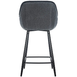 Avis Decoshop26 Lot de 2 tabourets de bar chaises hautes assise effet capitonnée en tissu gris foncé et métal noir 10_0004166