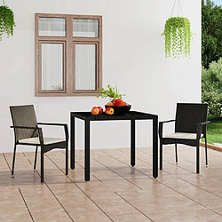 Maison Chic Lot de 2 Chaises de jardin,Fauteuil d'extérieur avec coussins Résine tressée Noir -MN21907