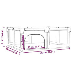 vidaXL Parc pour bébé avec 2 portes Gris clair Tissu Oxford pas cher