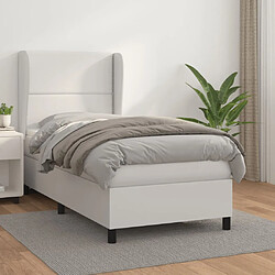 vidaXL Sommier à lattes de lit avec matelas Blanc 80x200 cm Similicuir