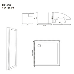 Acheter Kiamami Valentina PORTE DE DOUCHE EN NICHE MODÈLE GIADA AVEC PORTE FIXE 160X80 CM VERRE TRANSPARENT