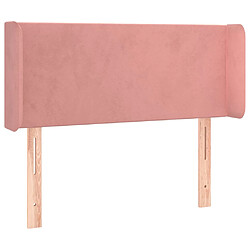 vidaXL Tête de lit avec oreilles Rose 103x16x78/88 cm Velours