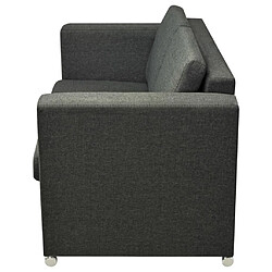 Acheter vidaXL Canapé à 2 places Tissu Gris foncé