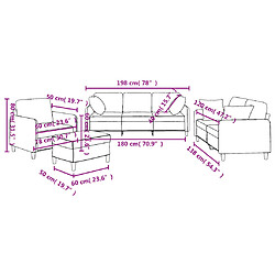 vidaXL Ensemble de canapés 4 pcs coussins gris foncé tissu pas cher