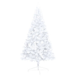 Avis vidaXL Demi-arbre de Noël artificiel pré-éclairé et boules blanc 120cm