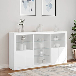 Acheter Maison Chic Commode Buffet - Meuble de rangement avec lumières LED blanc 181,5x37x100 cm -GKD26211