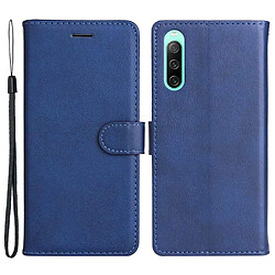 Htdmobiles Housse pour Sony Xperia 10 IV 5G - etui coque pochette portefeuille + verre trempe - BLEU