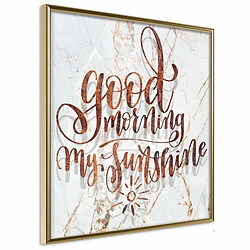 Paris Prix Affiche Murale Encadrée Good Morning 20 x 20 cm Or